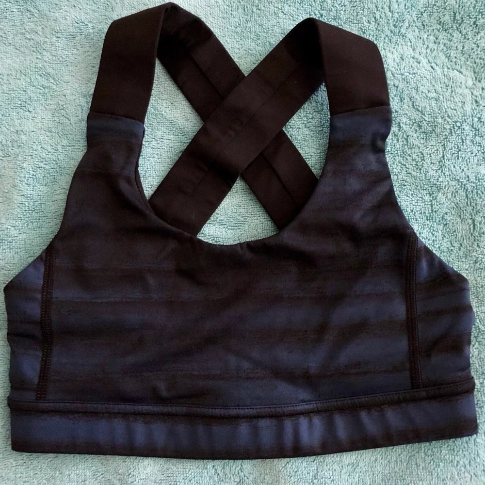 Lululemon Sports Bra Navy Blue & Black Sz 2